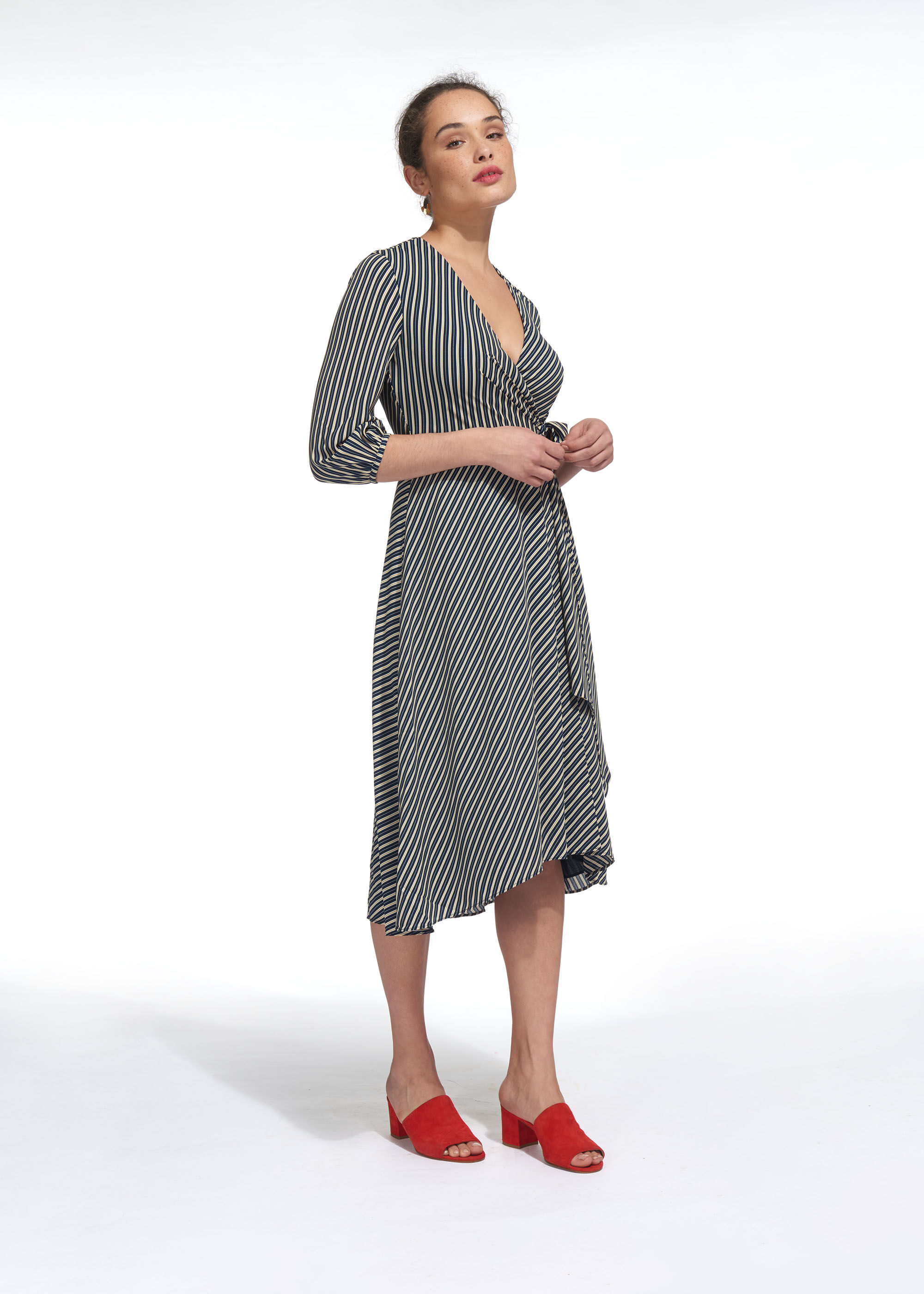 Multicolour Stripe Callie Wrap Dress | WHISTLES | Whistles